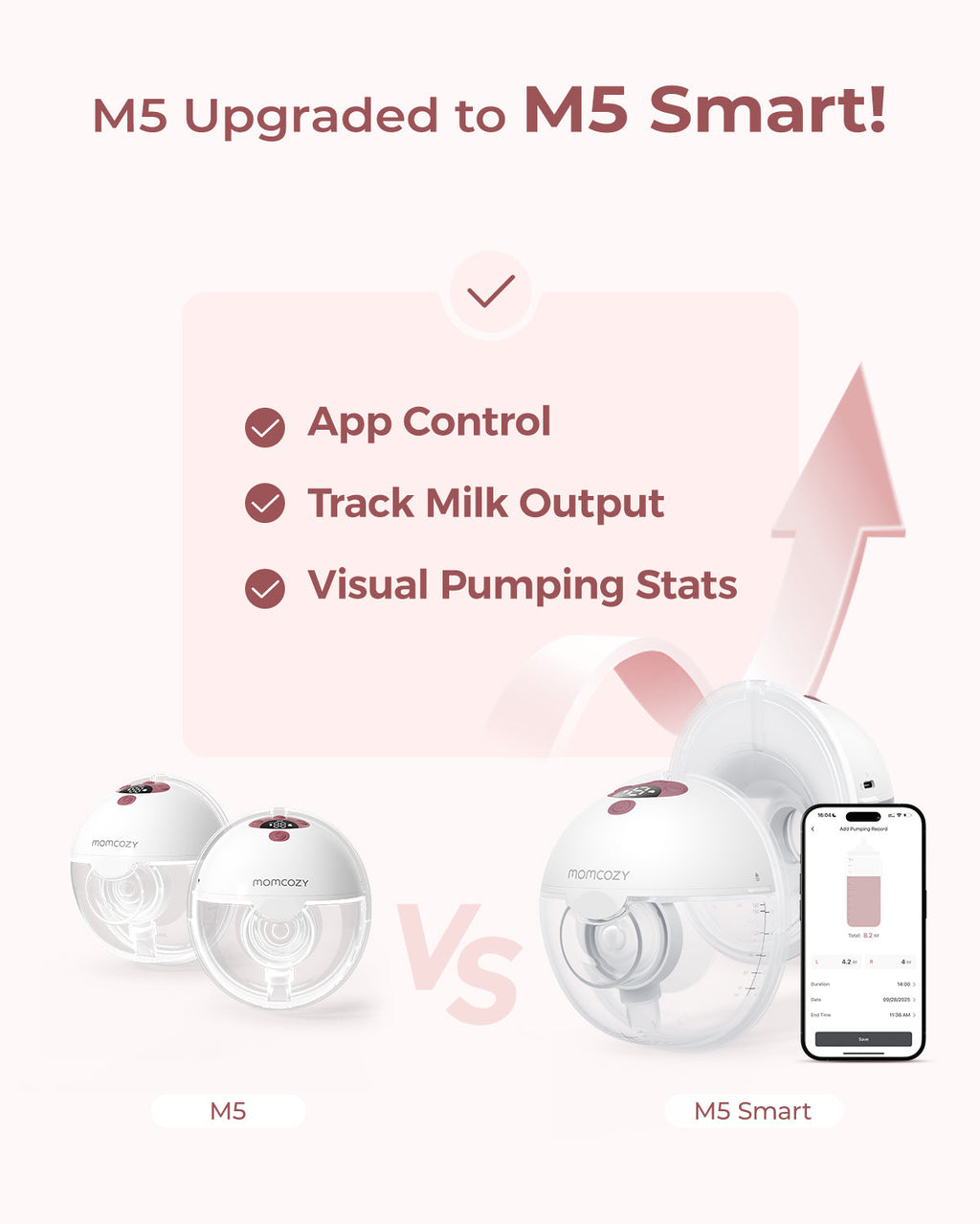 M5 Smart Bra Bundle: Double M5 Smart Breast Pump and 4-in-1 Pumping Bra(YN12)